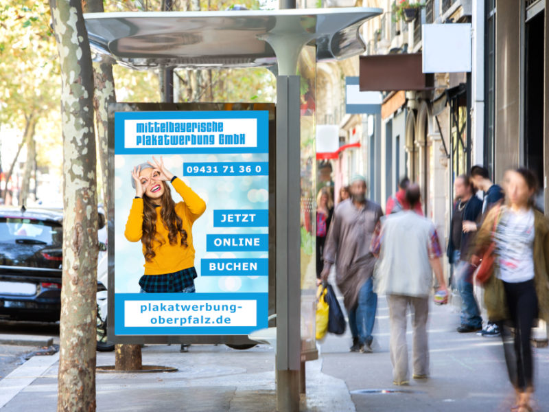 View of a Mock up of an Outdoor Billboard Advertisement